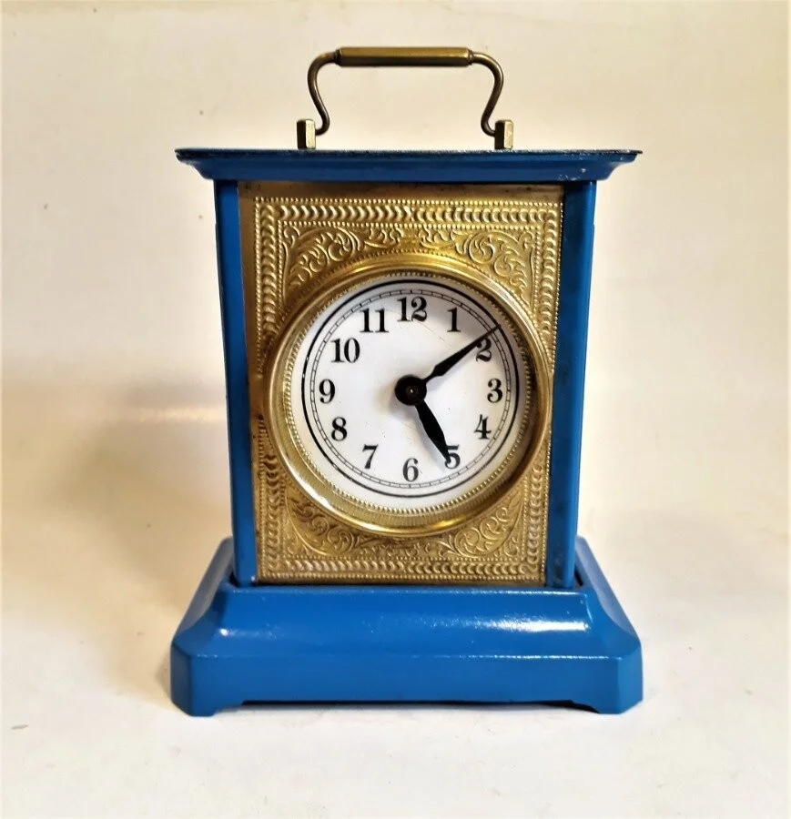 Antiguo Reloj De Carruaje Con Maquinaria A Cuerda